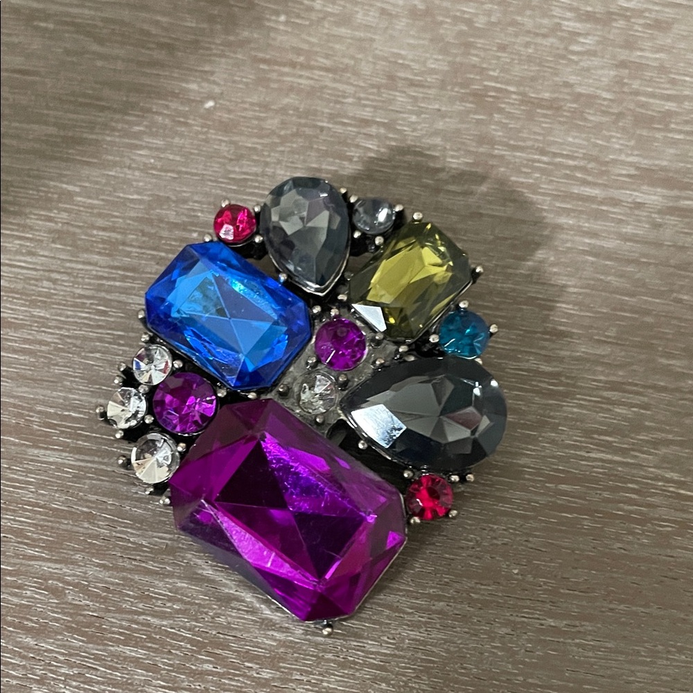 Hand Crafted Upcycled Jewel-Toned Brooch